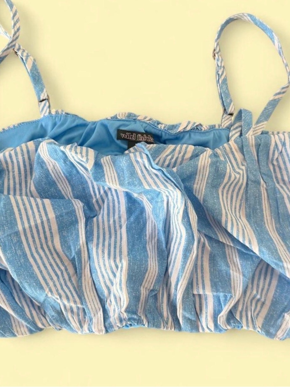 wild fable Blue & White Striped Cropped Cami